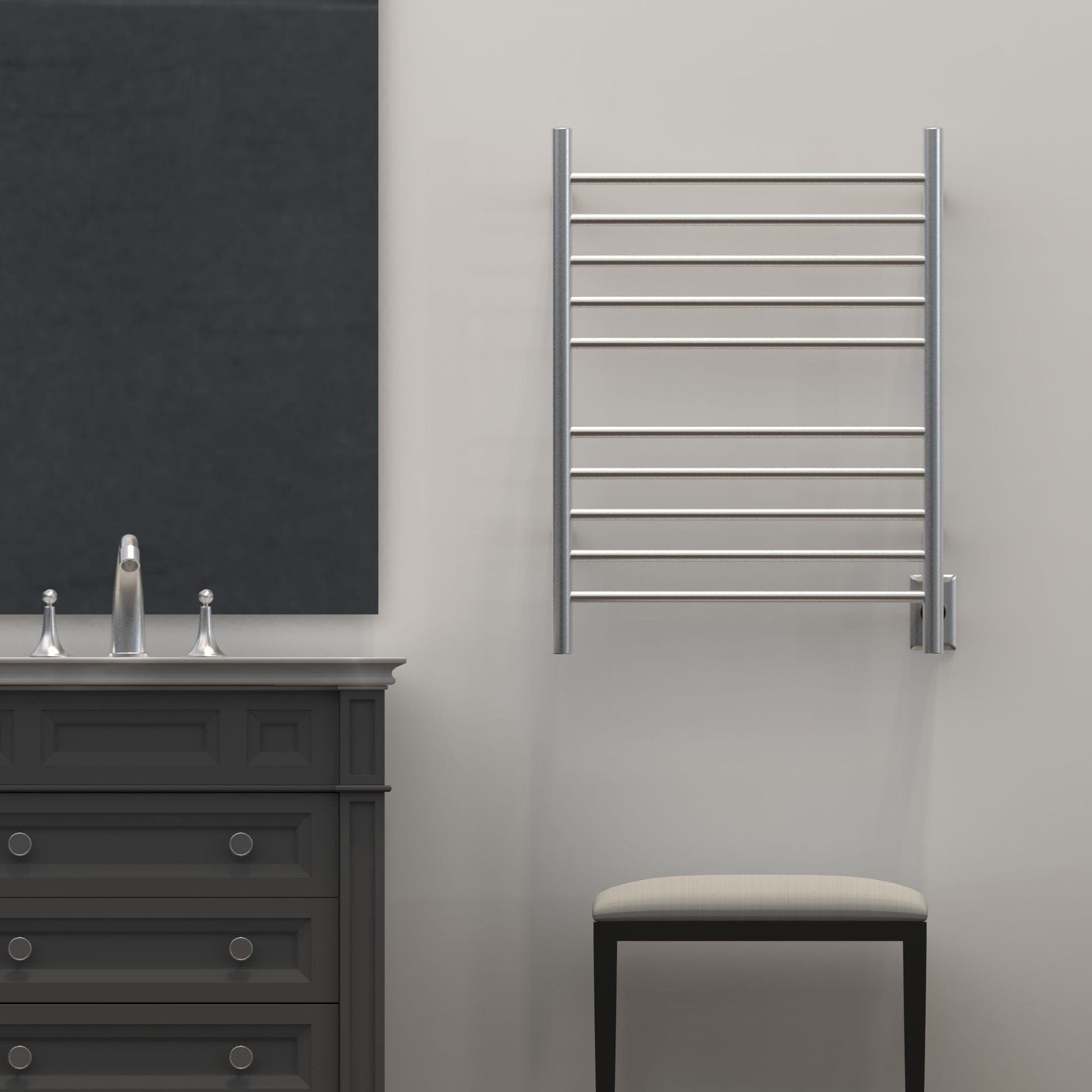 Amba RWH-SB Amba Radiant Hardwired + Plug-in Combo Straight 10 Bar Towel Warmer in Brushed - RWH-SB