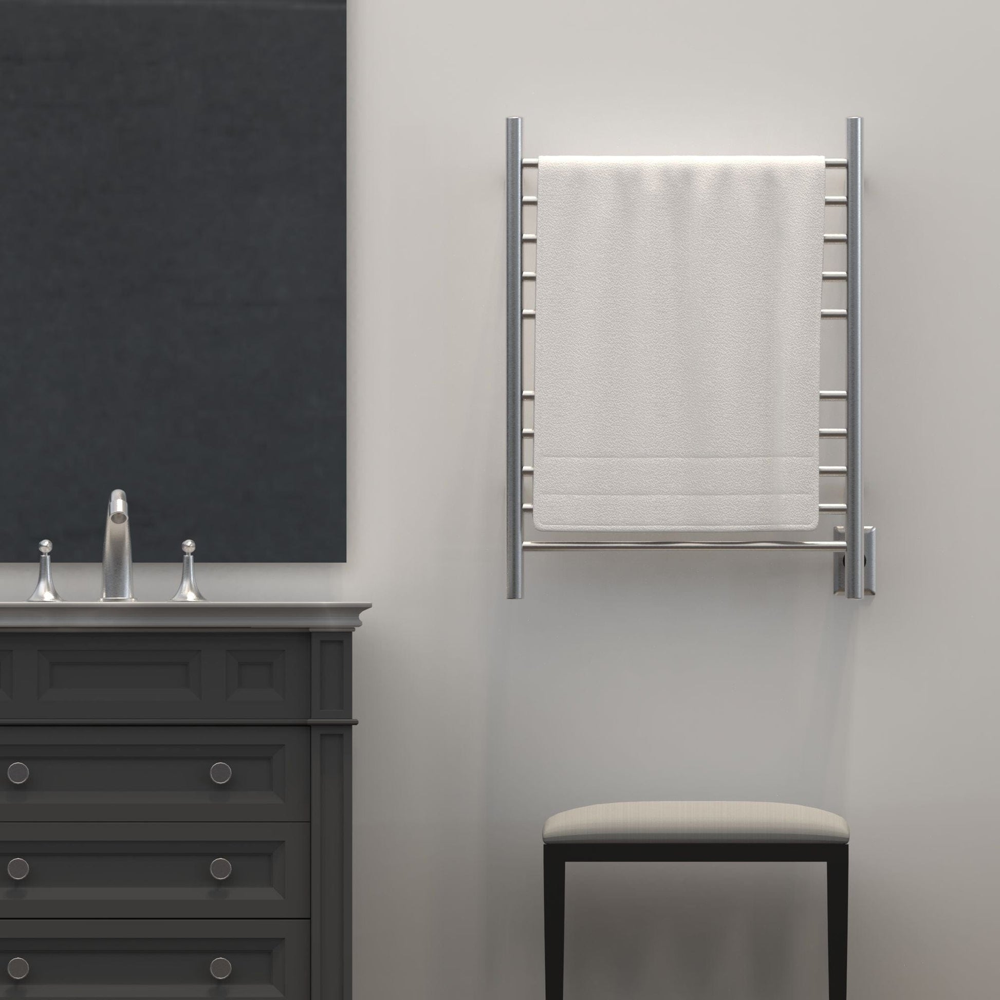 Amba RWH-SB Amba Radiant Hardwired + Plug-in Combo Straight 10 Bar Towel Warmer in Brushed - RWH-SB