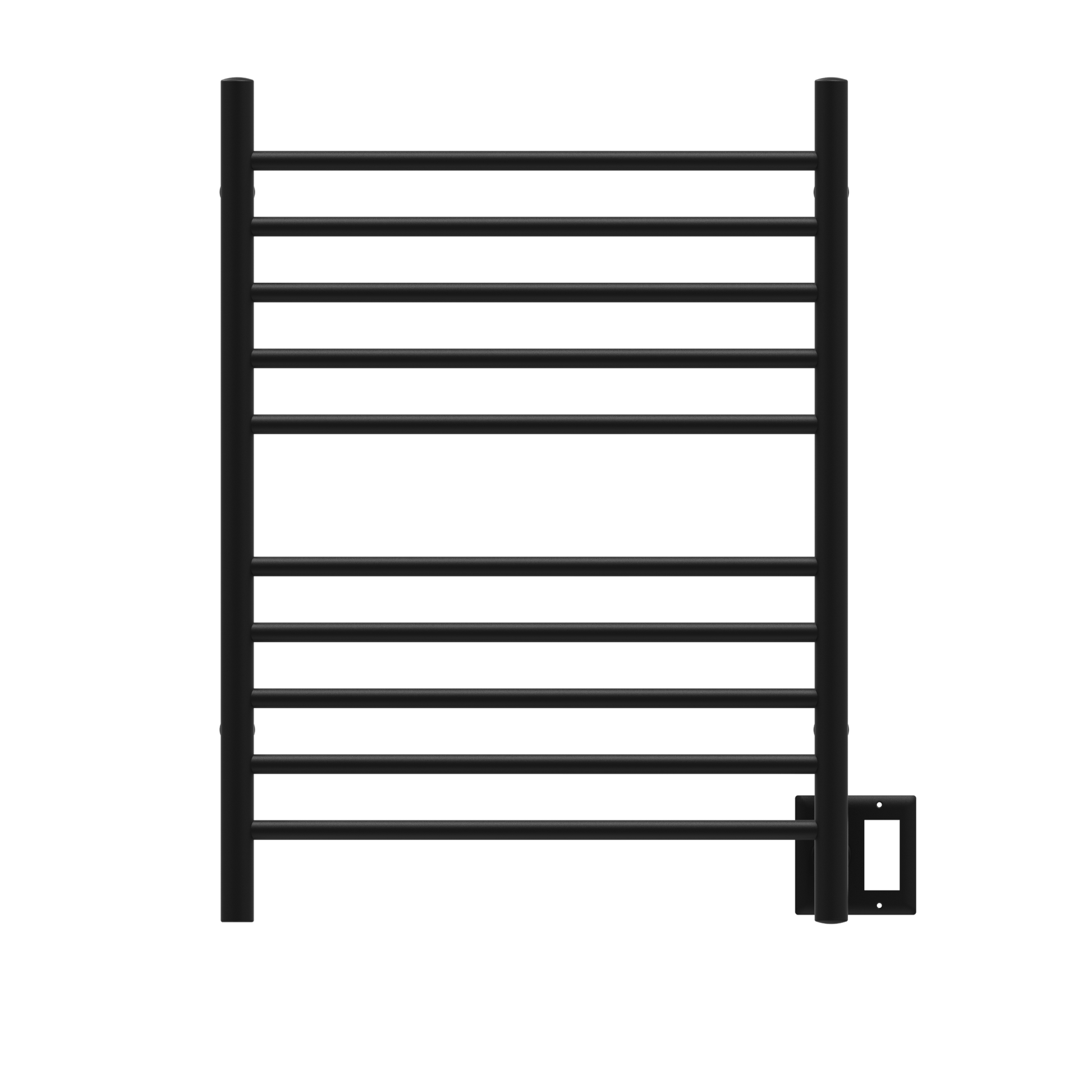 Amba RWH-SMB Amba Radiant Hardwired + Plug-in Combo Straight 10 Bar Towel Warmer in Matte Black - RWH-SMB