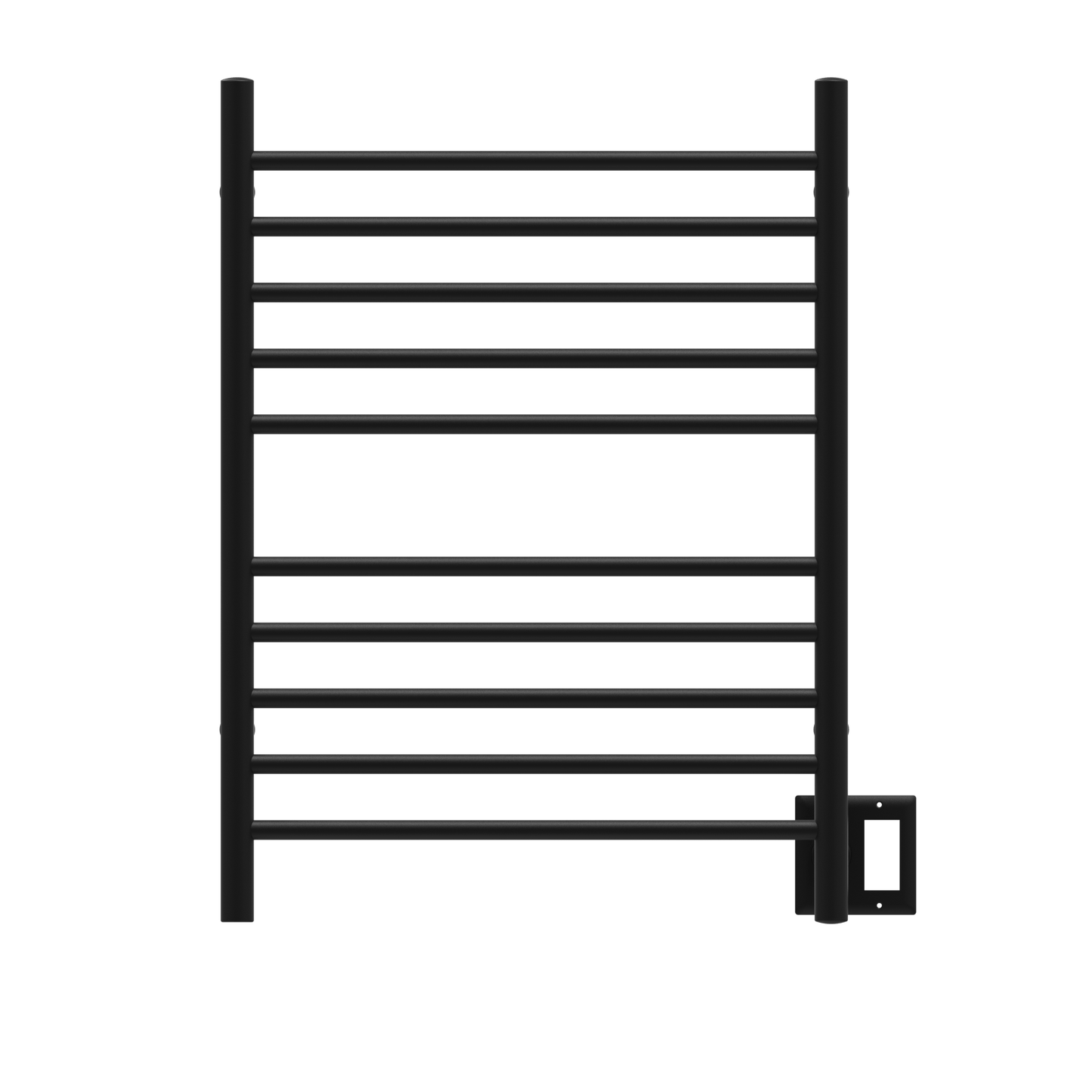 Amba RWH-SMB Amba Radiant Hardwired + Plug-in Combo Straight 10 Bar Towel Warmer in Matte Black - RWH-SMB