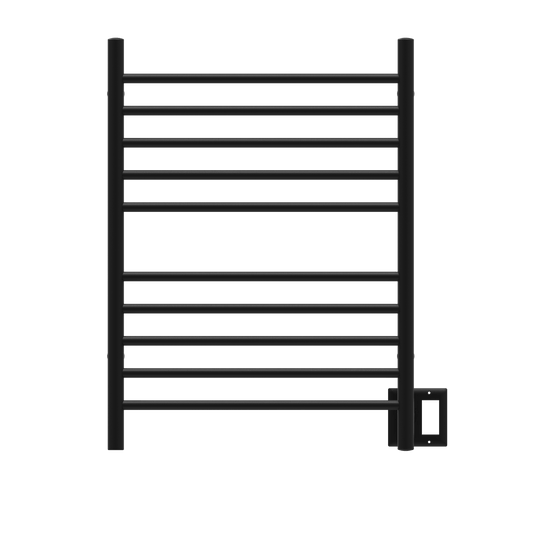 Amba RWH-SMB Amba Radiant Hardwired + Plug-in Combo Straight 10 Bar Towel Warmer in Matte Black - RWH-SMB
