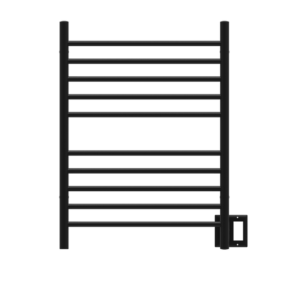 Amba RWH-SMB Amba Radiant Hardwired + Plug-in Combo Straight 10 Bar Towel Warmer in Matte Black - RWH-SMB