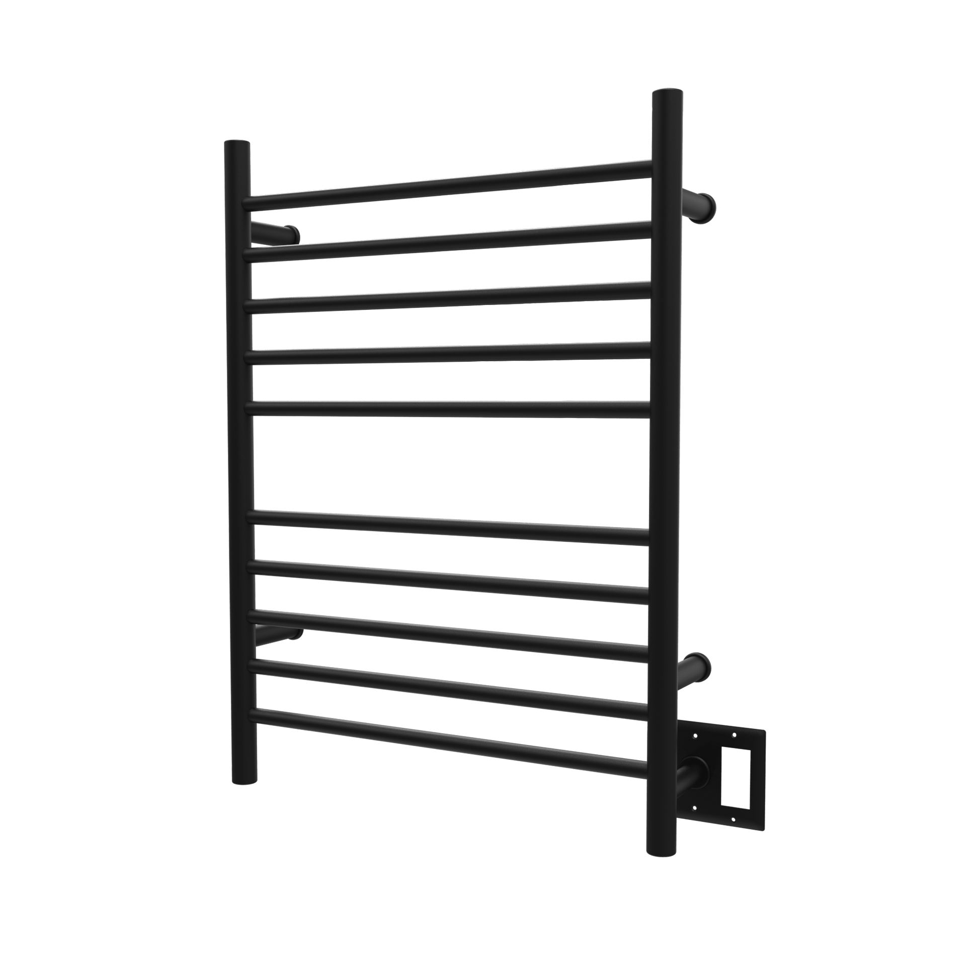 Amba RWH-SMB Amba Radiant Hardwired + Plug-in Combo Straight 10 Bar Towel Warmer in Matte Black - RWH-SMB