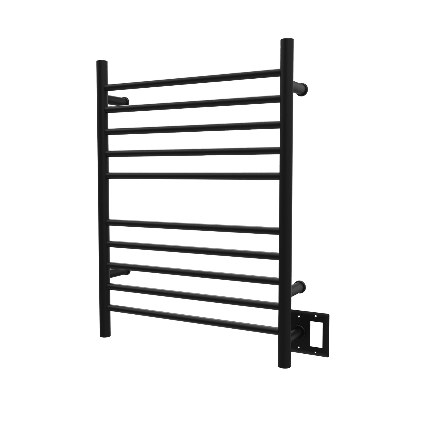 Amba RWH-SMB Amba Radiant Hardwired + Plug-in Combo Straight 10 Bar Towel Warmer in Matte Black - RWH-SMB