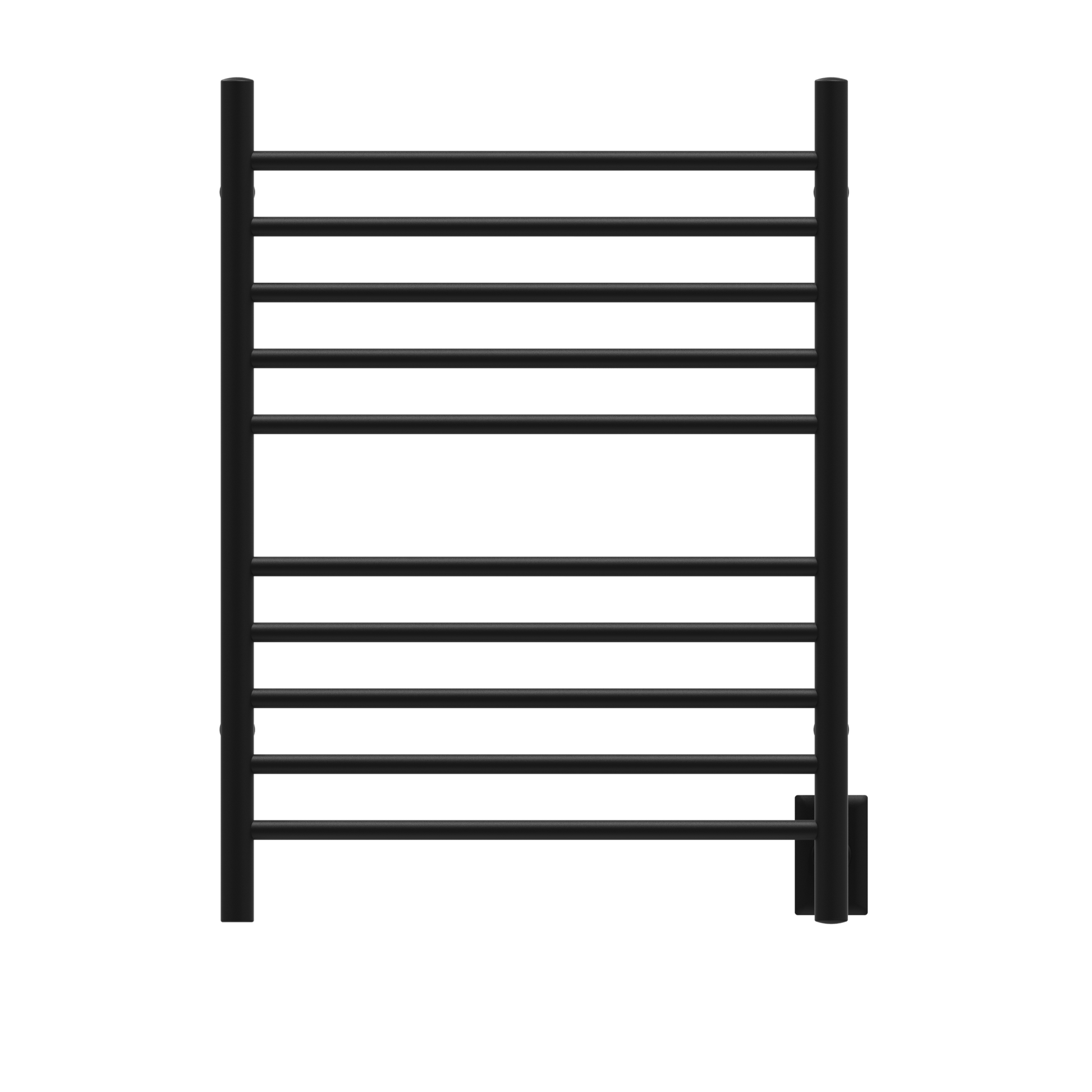 Amba RWH-SMB Amba Radiant Hardwired + Plug-in Combo Straight 10 Bar Towel Warmer in Matte Black - RWH-SMB