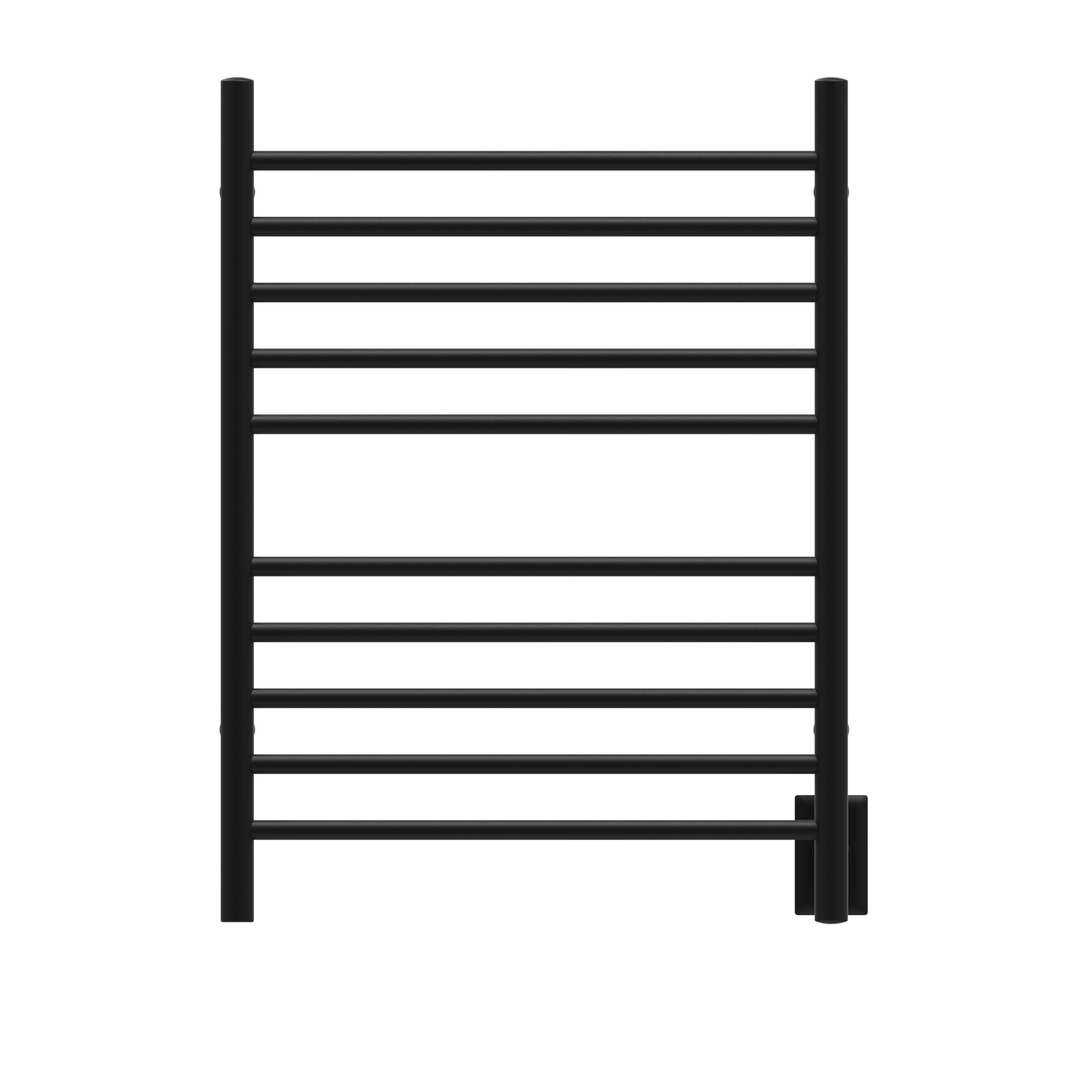 Amba RWH-SMB Amba Radiant Hardwired + Plug-in Combo Straight 10 Bar Towel Warmer in Matte Black - RWH-SMB