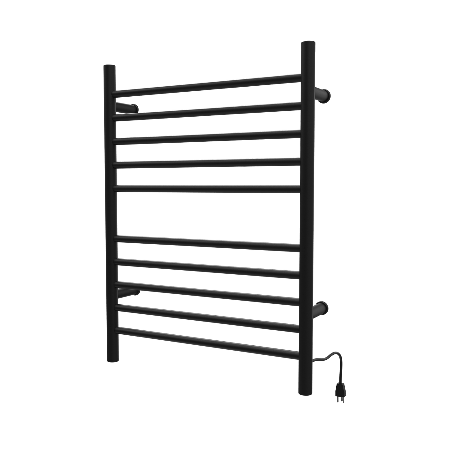 Amba RWH-SMB Amba Radiant Hardwired + Plug-in Combo Straight 10 Bar Towel Warmer in Matte Black - RWH-SMB