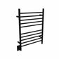 Amba RWH-SMB-LEFT Amba Radiant Hardwired + Plug-in Combo (Left Side) Straight 10 Bar Towel Warmer in Matte Black - RWH-SMB-LEFT