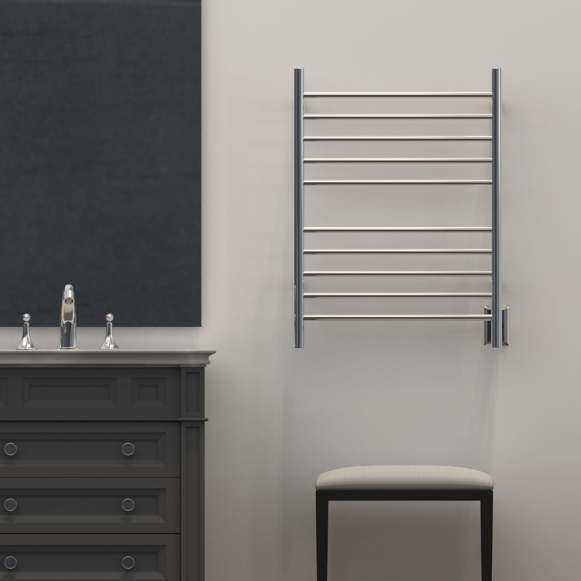 Amba RWH-SP Amba Radiant Hardwired + Plug-in Combo Straight 10 Bar Towel Warmer in Polished - RWH-SP