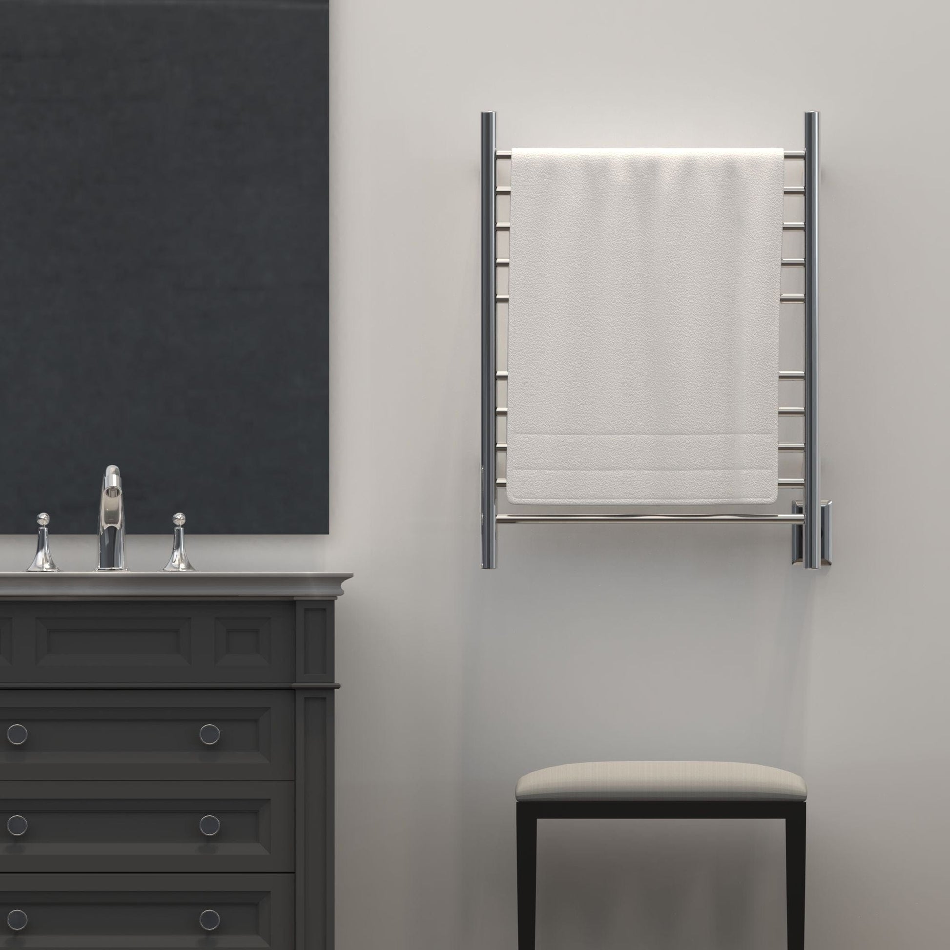 Amba RWH-SP Amba Radiant Hardwired + Plug-in Combo Straight 10 Bar Towel Warmer in Polished - RWH-SP