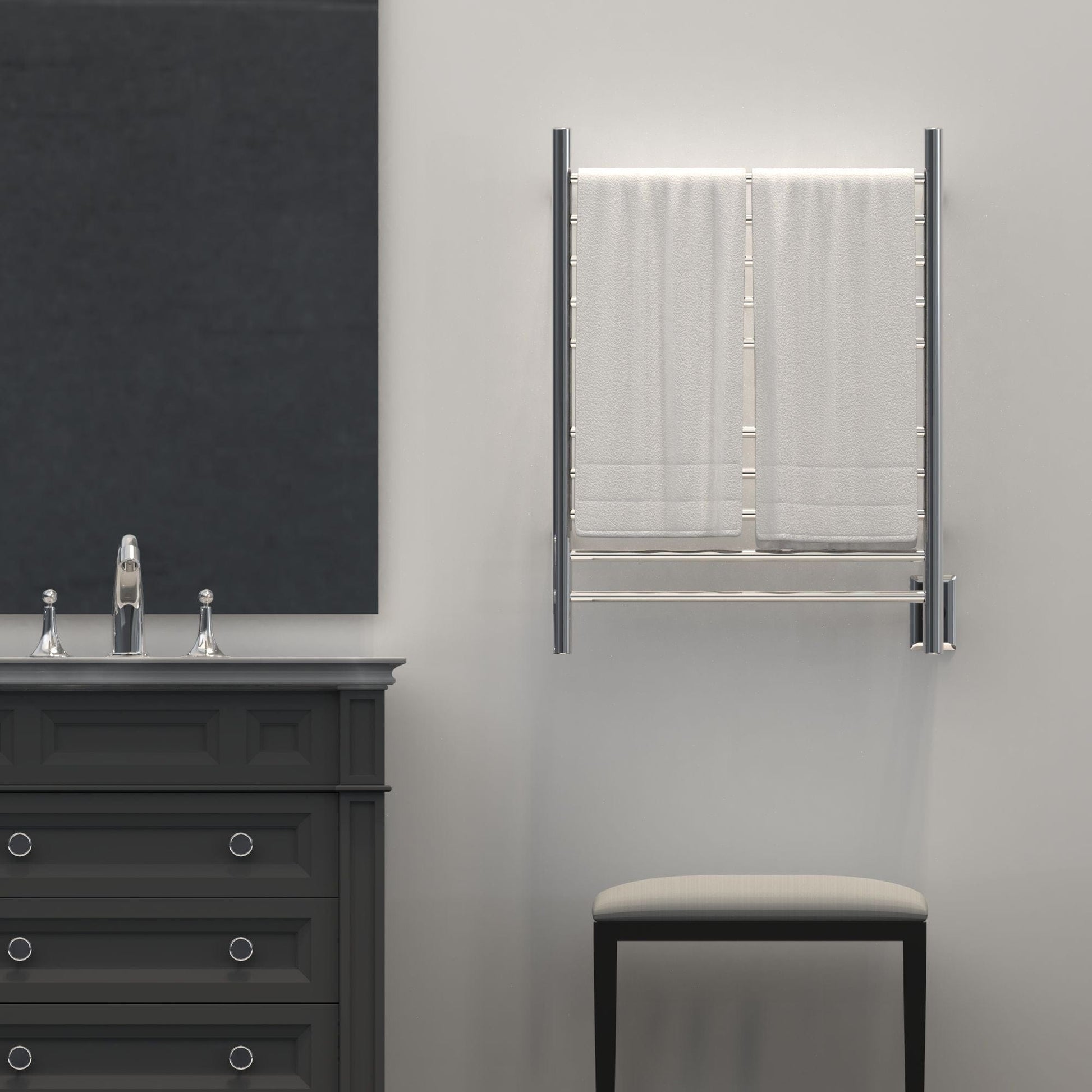 Amba RWH-SP Amba Radiant Hardwired + Plug-in Combo Straight 10 Bar Towel Warmer in Polished - RWH-SP