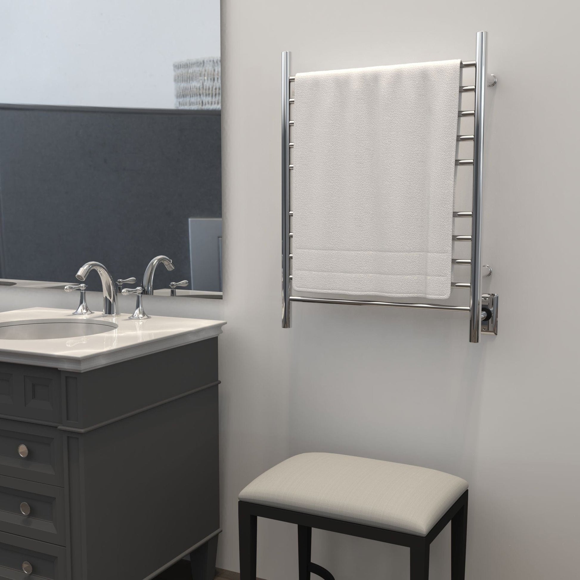 Amba RWH-SP Amba Radiant Hardwired + Plug-in Combo Straight 10 Bar Towel Warmer in Polished - RWH-SP