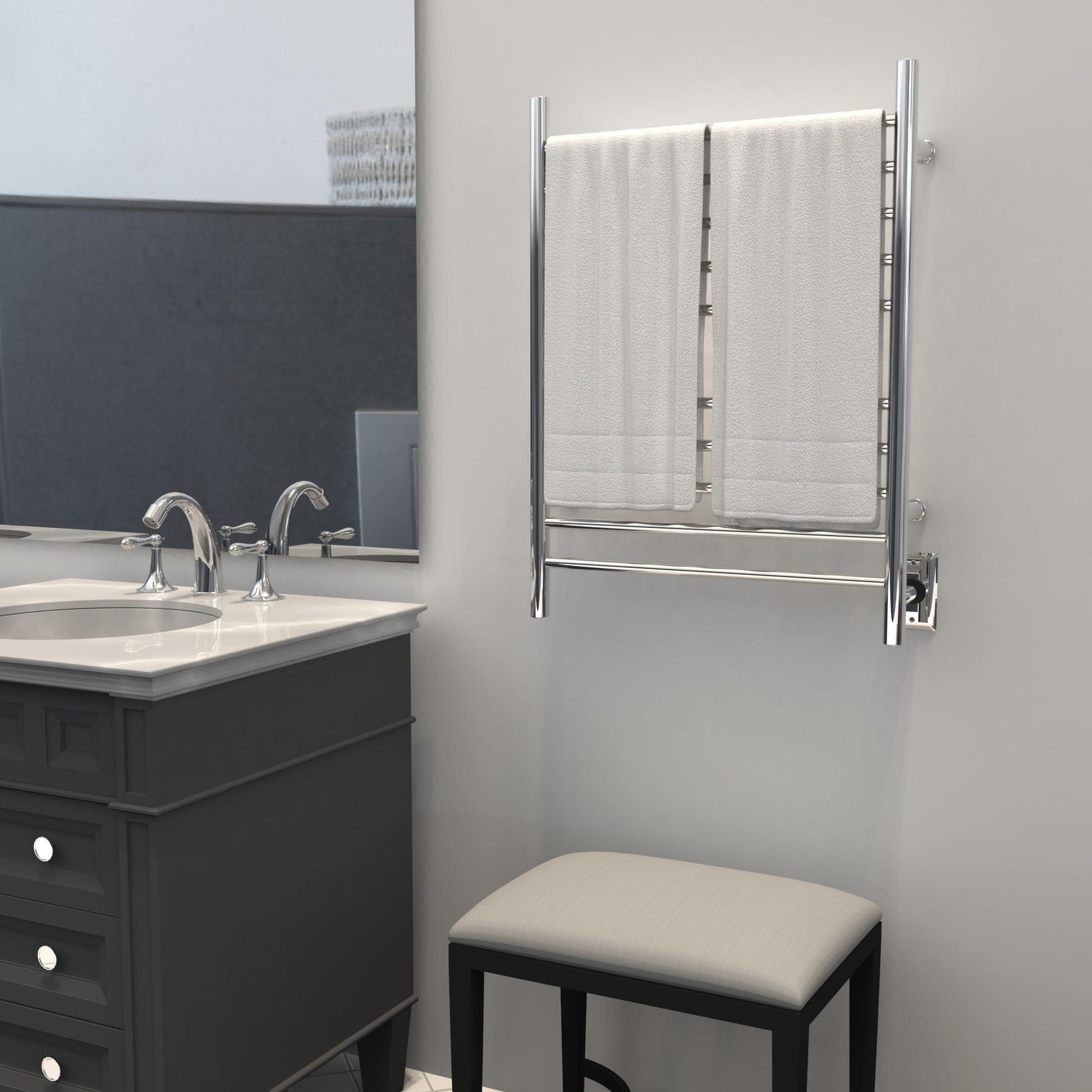 Amba RWH-SP Amba Radiant Hardwired + Plug-in Combo Straight 10 Bar Towel Warmer in Polished - RWH-SP