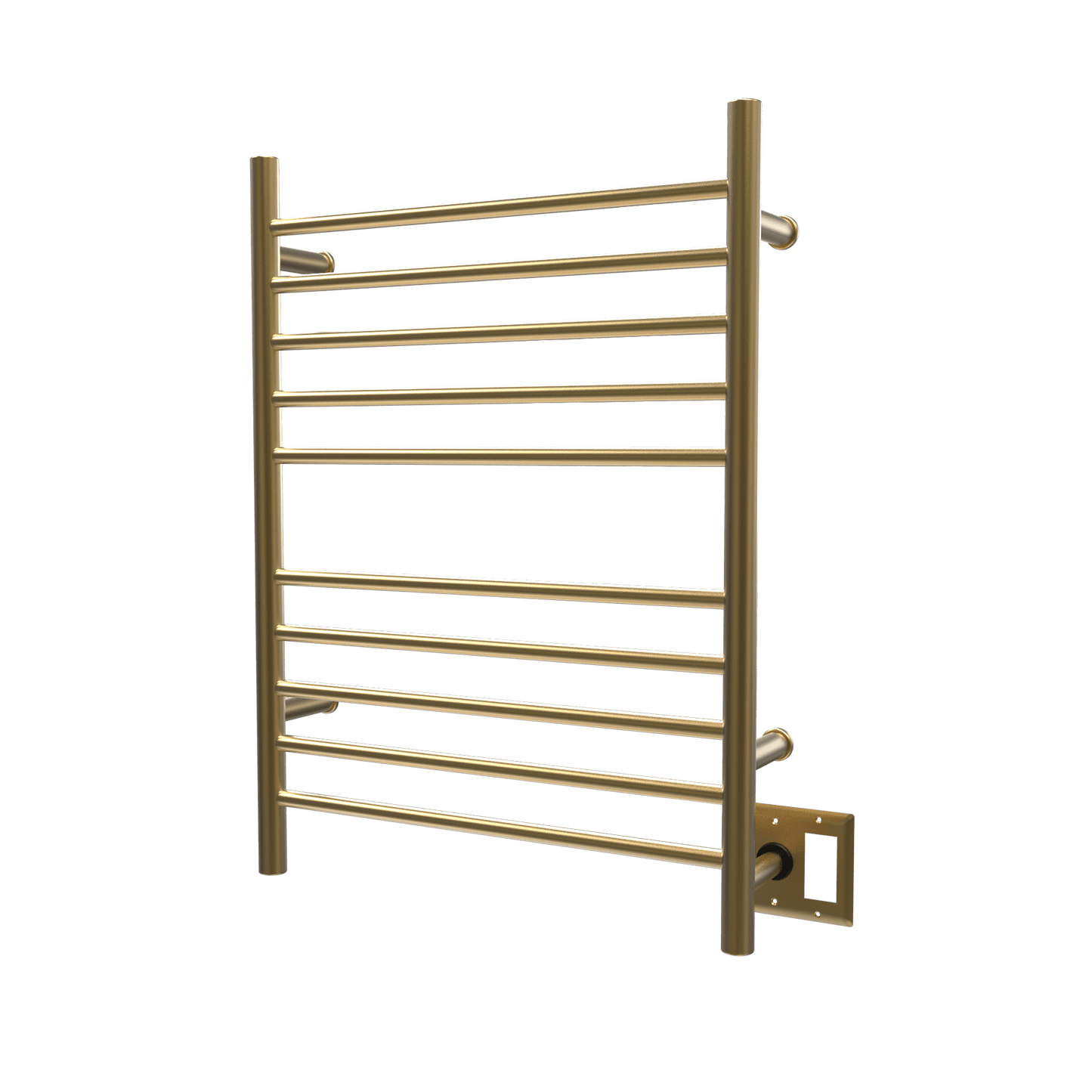 Amba RWH-SSB Amba Radiant Hardwired + Plug-in Combo Straight 10 Bar Towel Warmer in Satin Brass - RWH-SSB