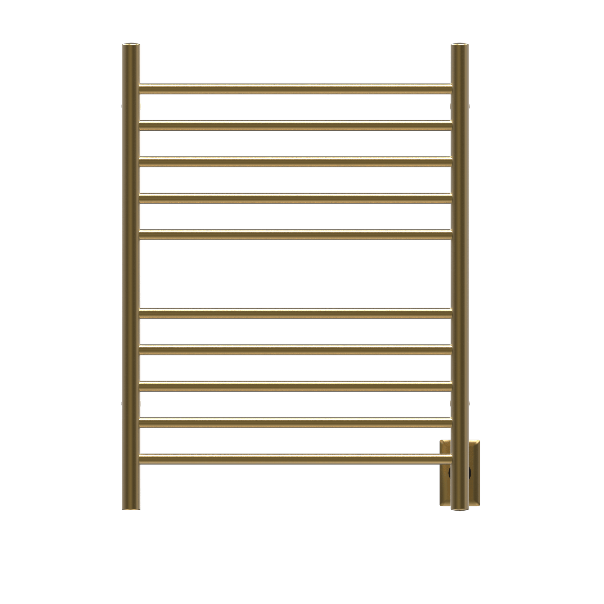 Amba RWH-SSB Amba Radiant Hardwired + Plug-in Combo Straight 10 Bar Towel Warmer in Satin Brass - RWH-SSB