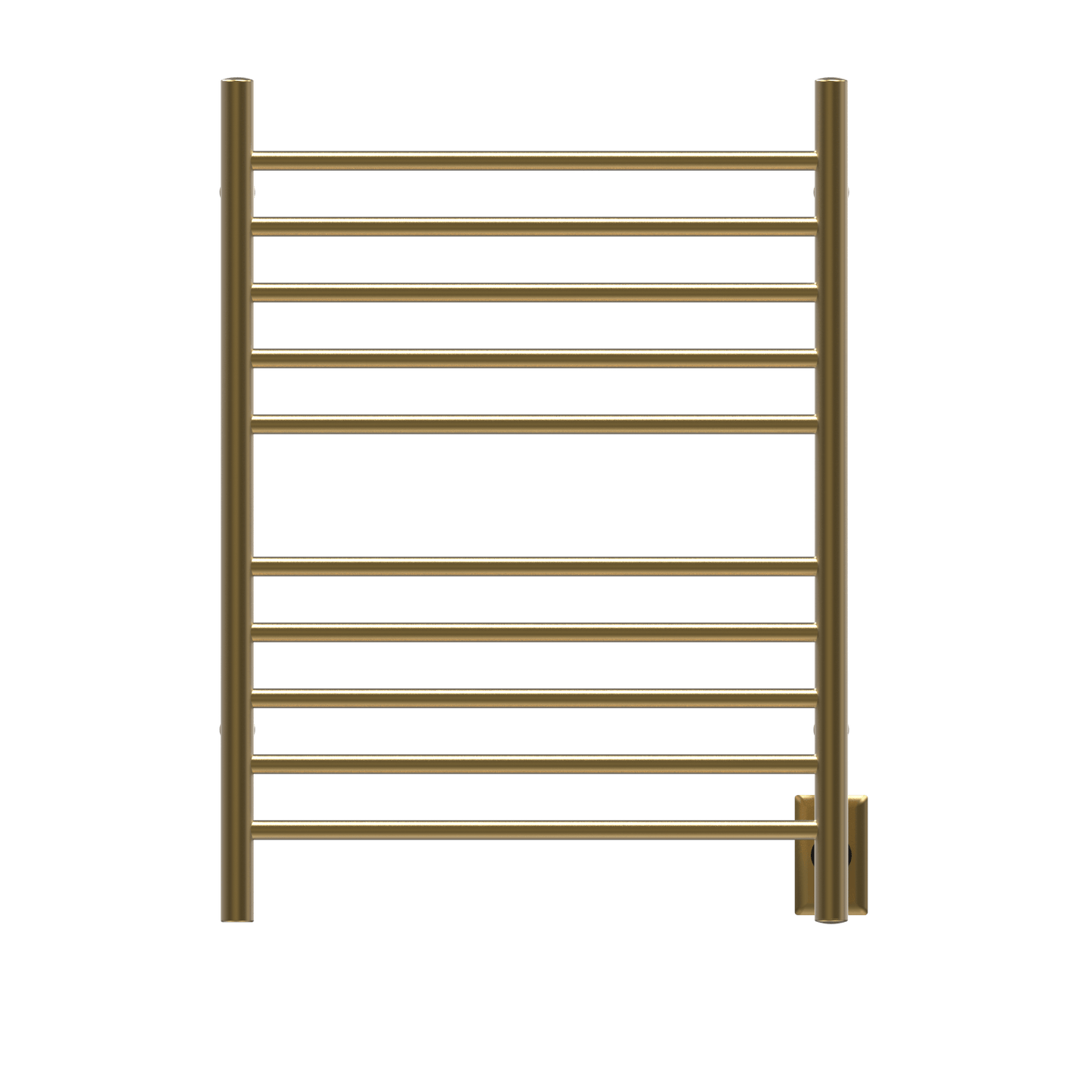 Amba RWH-SSB Amba Radiant Hardwired + Plug-in Combo Straight 10 Bar Towel Warmer in Satin Brass - RWH-SSB