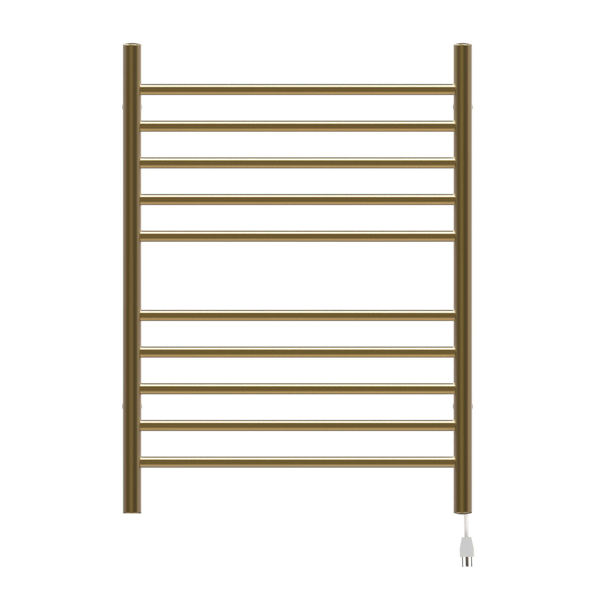 Amba RWH-SSB Amba Radiant Hardwired + Plug-in Combo Straight 10 Bar Towel Warmer in Satin Brass - RWH-SSB