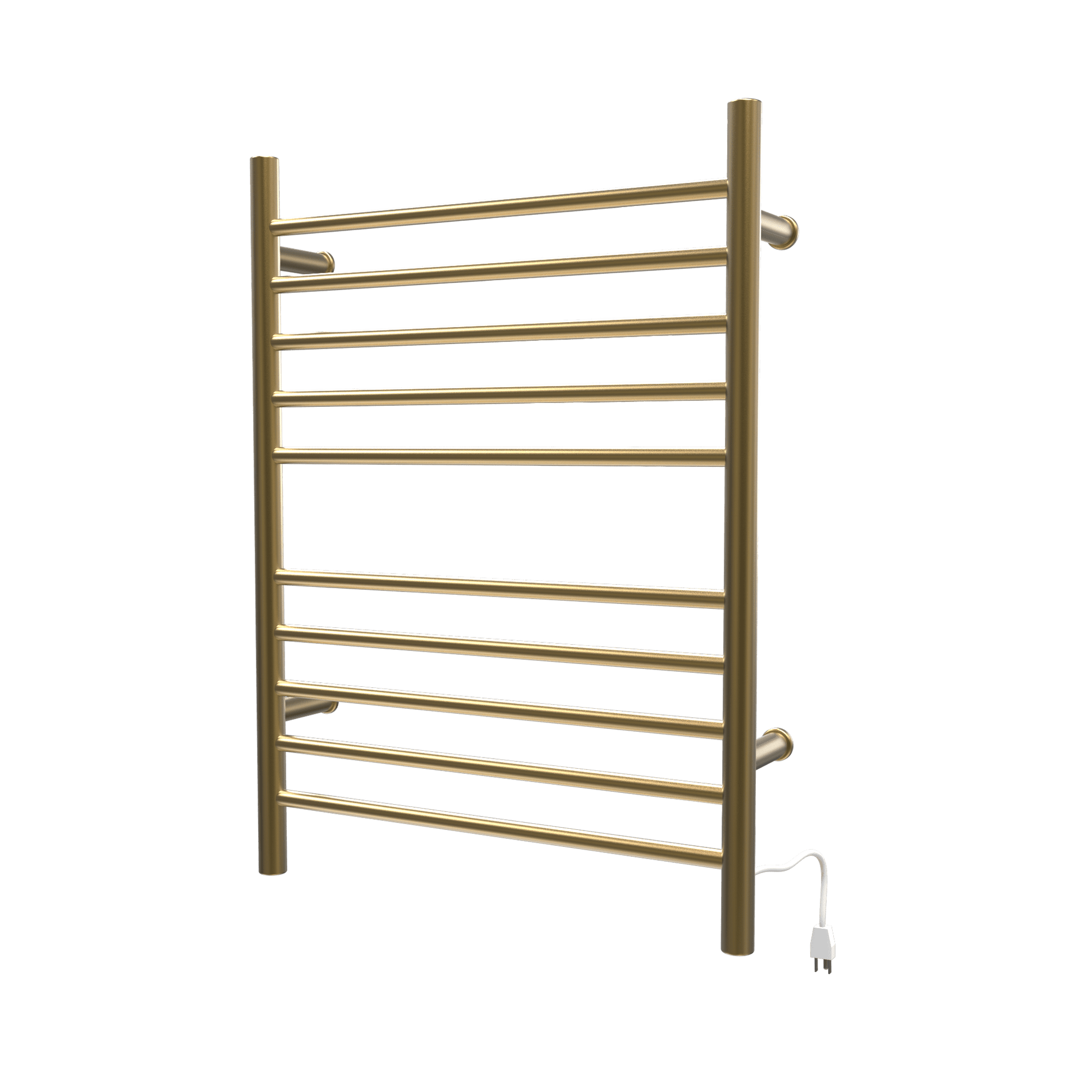 Amba RWH-SSB Amba Radiant Hardwired + Plug-in Combo Straight 10 Bar Towel Warmer in Satin Brass - RWH-SSB