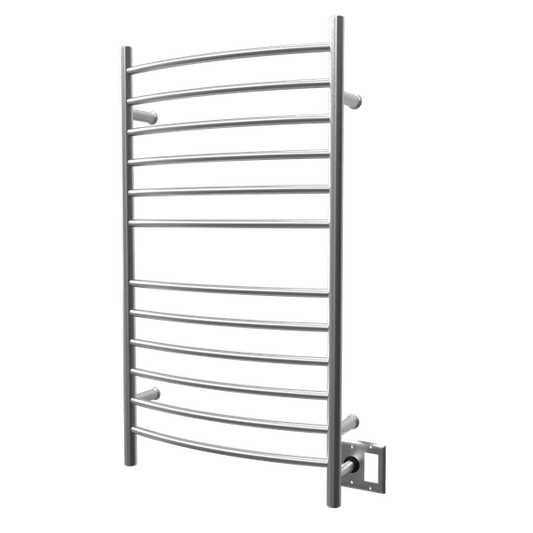 Amba RWHL-CB Amba Radiant Large Hardwired + Plug-in Combo Curved 12 Bar Towel Warmer in Brushed - RWHL-CB