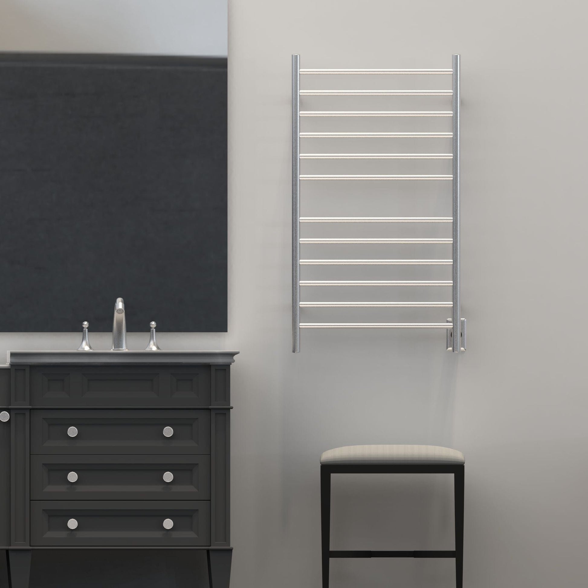 Amba RWHL-SB Amba Radiant Large Hardwired + Plug-in Combo Straight 12 Bar Towel Warmer in Brushed - RWHL-SB