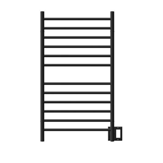 Amba RWHL-SMB Amba Radiant Large Hardwired + Plug-in Combo Straight 12 Bar Towel Warmer in Matte Black - RWHL-SMB