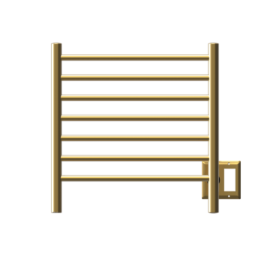 Amba RWHS-SSB Amba Radiant Small Hardwired + Plug-in Combo 7 Bar Towel Warmer in Satin Brass - RWHS-SSB