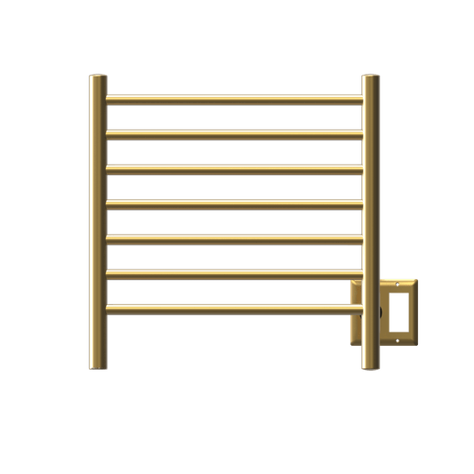 Amba RWHS-SSB Amba Radiant Small Hardwired + Plug-in Combo 7 Bar Towel Warmer in Satin Brass - RWHS-SSB