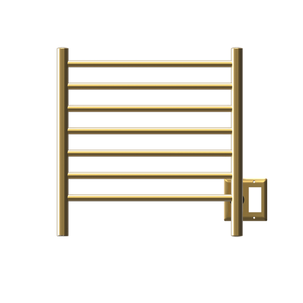 Amba RWHS-SSB Amba Radiant Small Hardwired + Plug-in Combo 7 Bar Towel Warmer in Satin Brass - RWHS-SSB