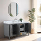 60 Inch Single Sink Bathroom Vanity in Cashmere Gray with Marble Countertop - Vanity Art VA9060-SG