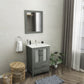 24 Inch Single Sink Bathroom Vanity in Gray with Ceramic Countertop - Vanity Art VA3024G