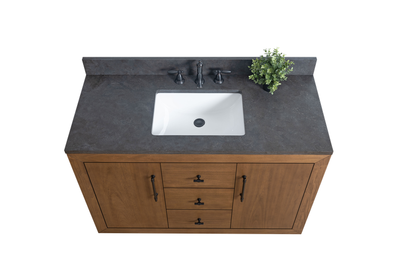 48 Inch Single Sink Bathroom Vanity in Tan with Limestone Top - Vanity Art VA7048-T-BT