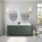 72 Inch Double Sink Bathroom Vanity in Vintage Green with Marble Countertop - Vanity Art VA9072-DVG