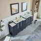 84 Inch Double Sink Bathroom Vanity in Blue with Ceramic Countertop - Vanity Art VA3024-84B