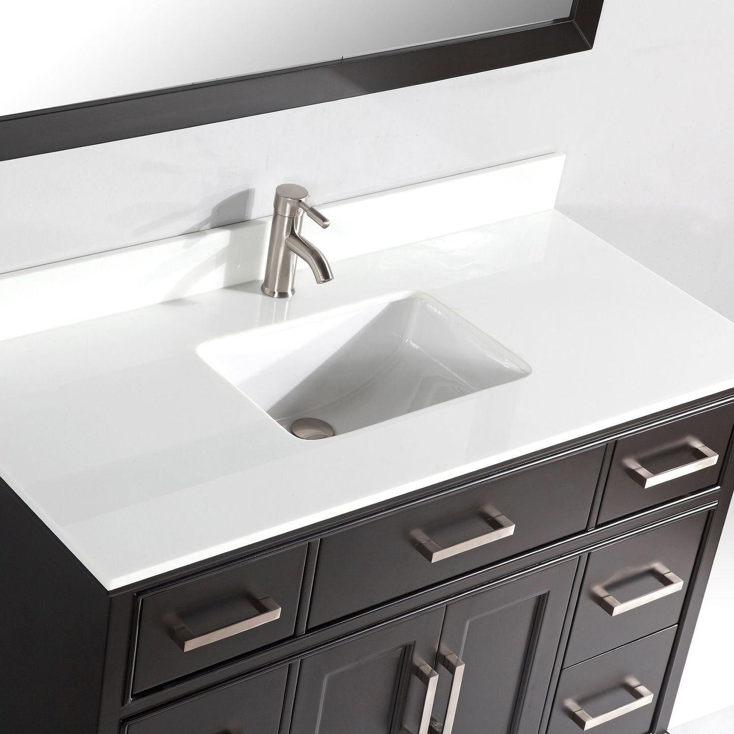 48 Inch Single Sink Bathroom Vanity in Espresso with White Marble Countertop - Vanity Art VA1048E