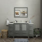 60 Inch Single Sink Bathroom Vanity in Gray with Ceramic Countertop - Vanity Art VA3036-60G