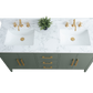 60 Inch Double Sink Bathroom Vanity in Vintage Green with Marble Countertop - Vanity Art VA9060-DVG