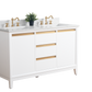 54 Inch Double Sink Bathroom Vanity in White with Marble Countertop - Vanity Art VA8054-DW