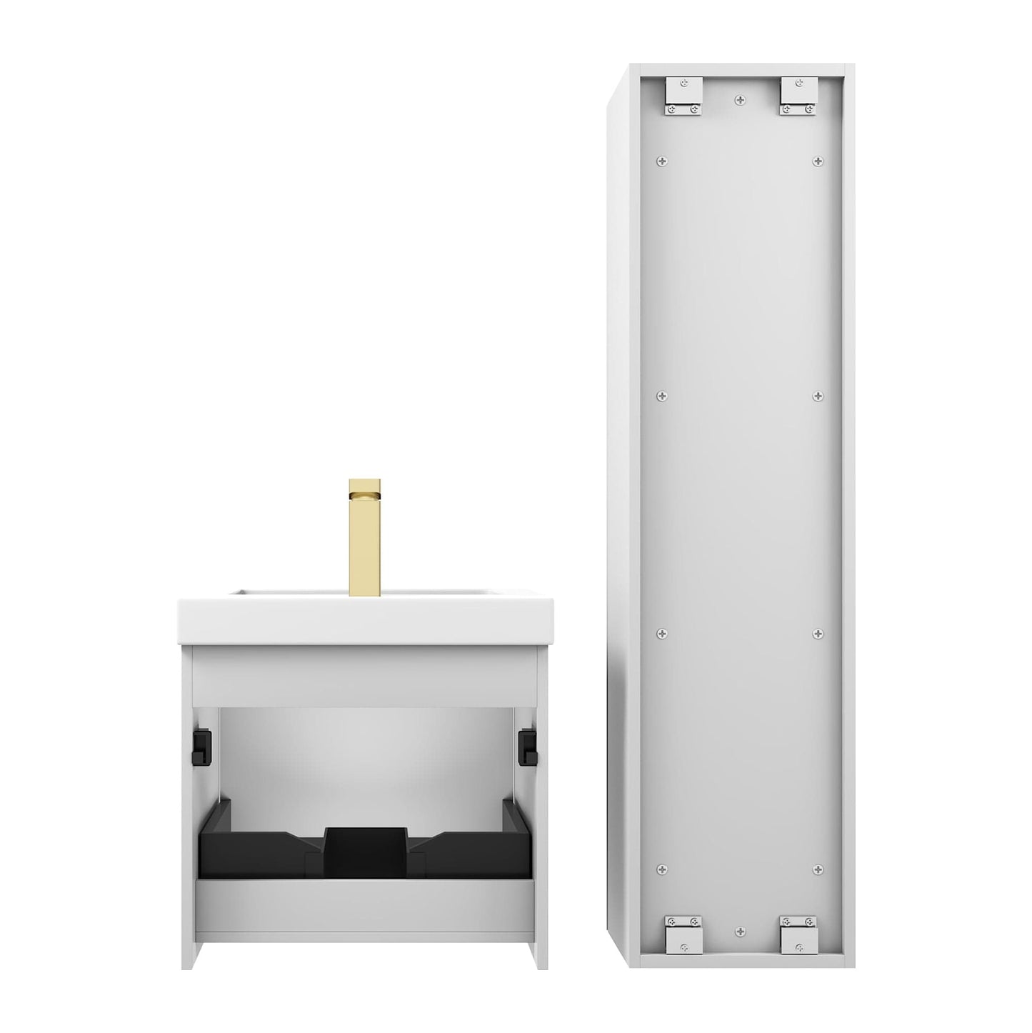 Blossom 028 20 15 A SC Blossom 20" Floating Bathroom Vanity with Sink & Side Cabinet - Light Gray 028 20 15 A SC