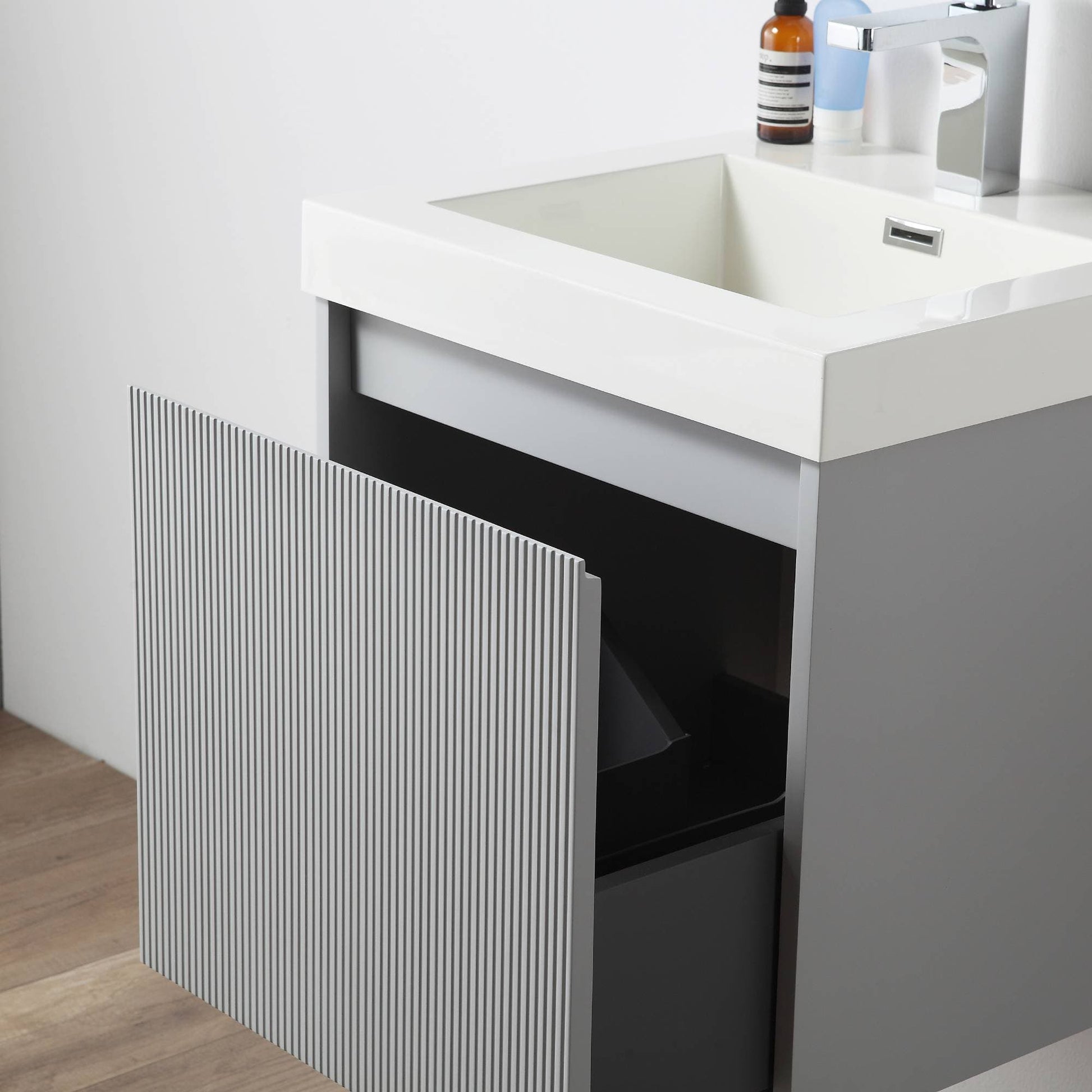 Blossom 028 20 15 A SC Blossom 20" Floating Bathroom Vanity with Sink & Side Cabinet - Light Gray 028 20 15 A SC