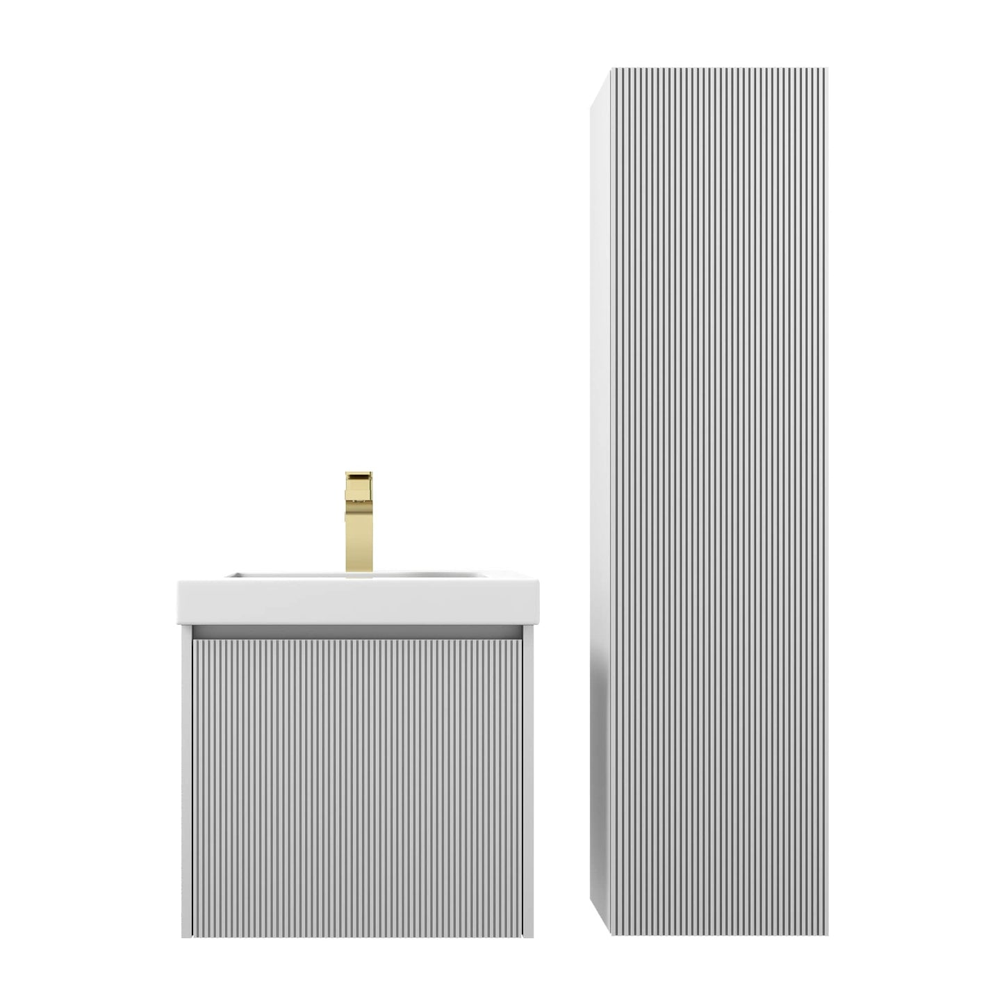 Blossom 028 20 15 A SC Blossom 20" Floating Bathroom Vanity with Sink & Side Cabinet - Light Gray 028 20 15 A SC