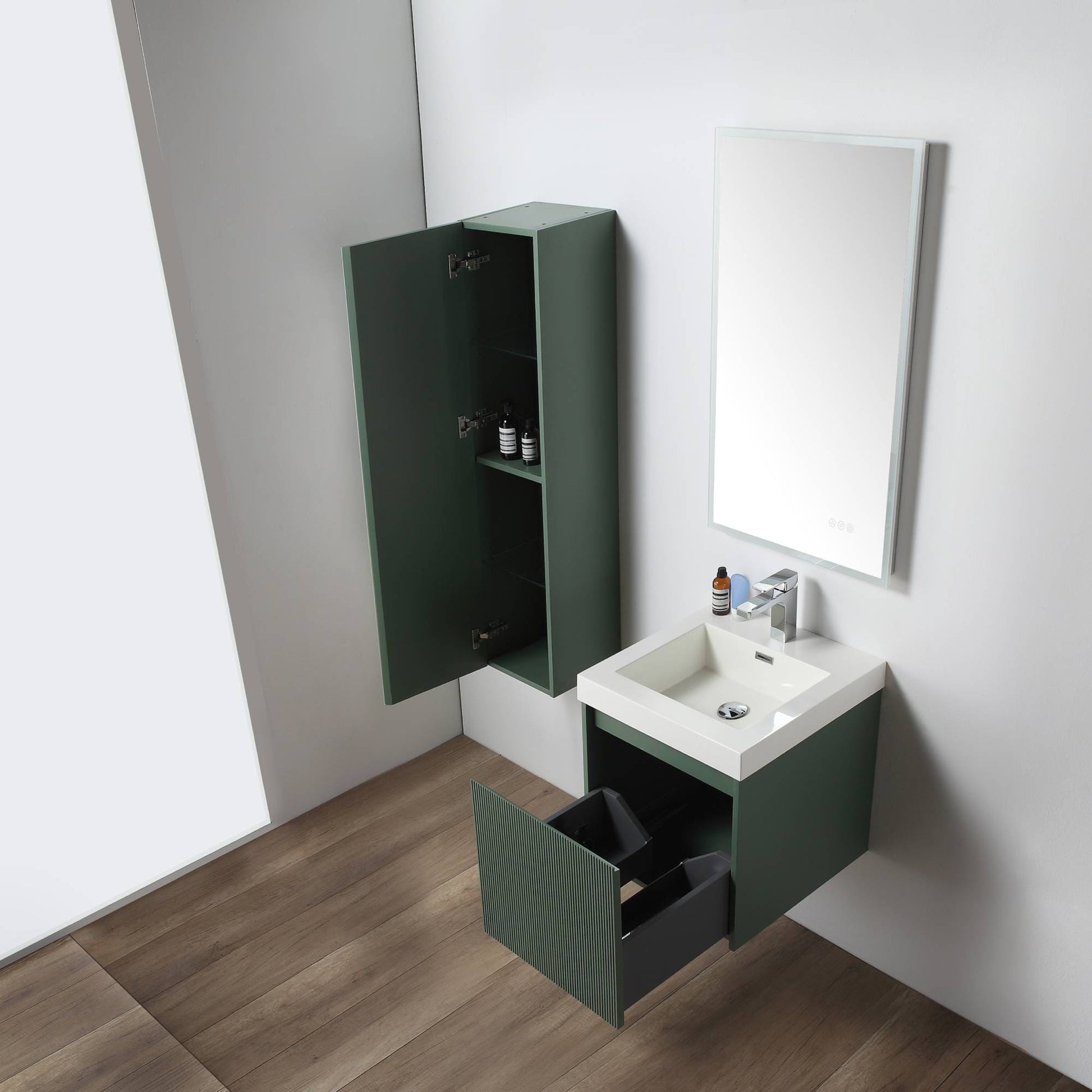 Blossom 028 20 27 A SC Blossom 20" Floating Bathroom Vanity with Sink & Side Cabinet - Aventurine Green 028 20 27 A SC