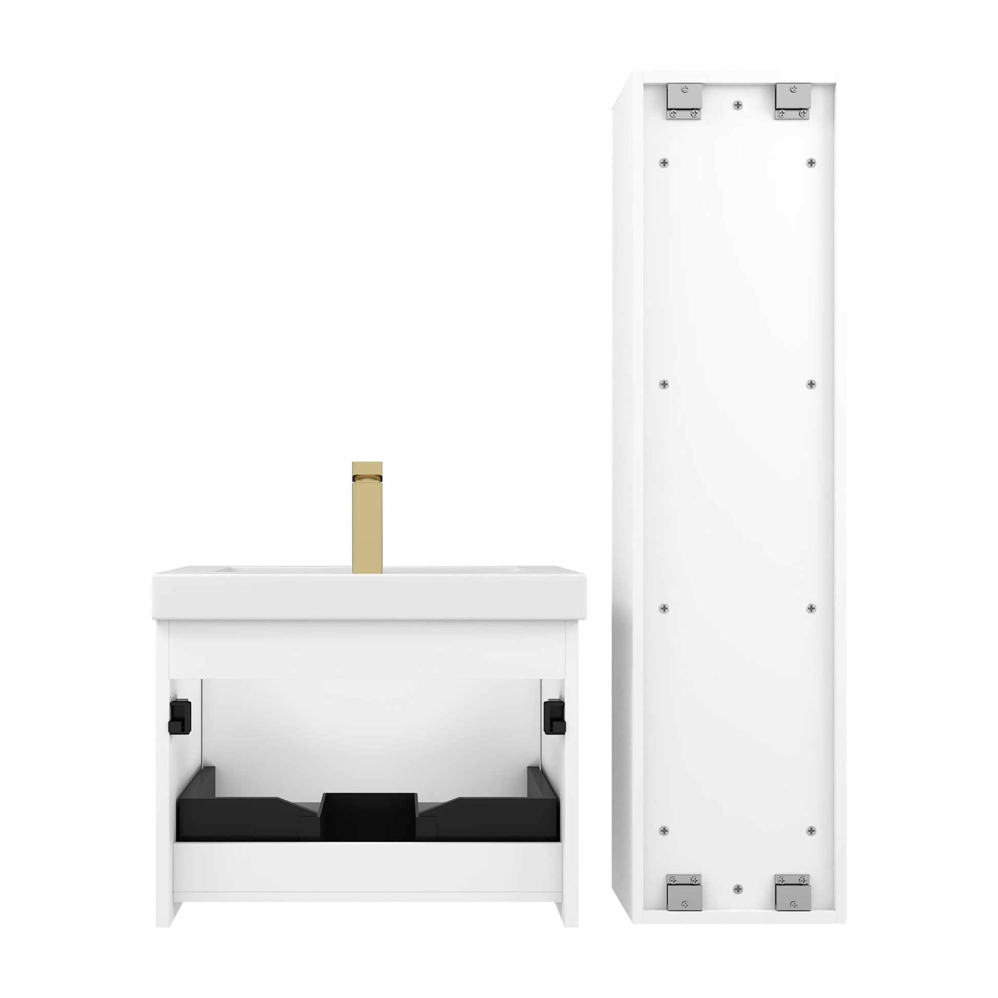 Blossom 028 24 01 A SC Blossom 24" Floating Bathroom Vanity with Sink & Side Cabinet - Matte White 028 24 01 A SC