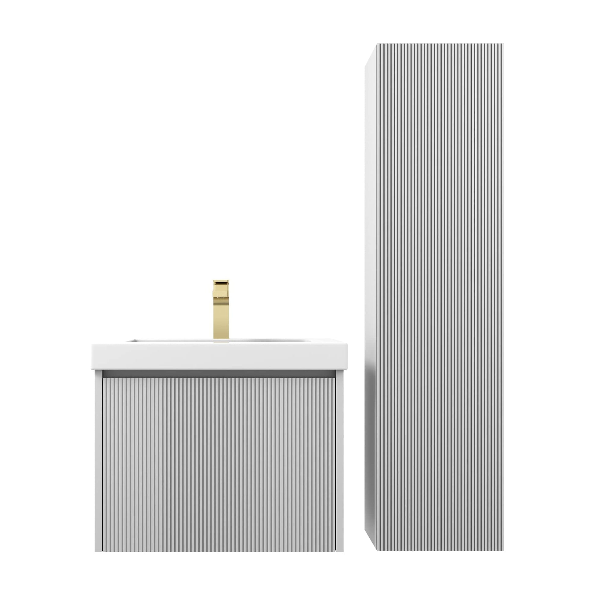 Blossom 028 24 15 A SC Blossom 24" Floating Bathroom Vanity with Sink & Side Cabinet - Light Gray 028 24 15 A SC