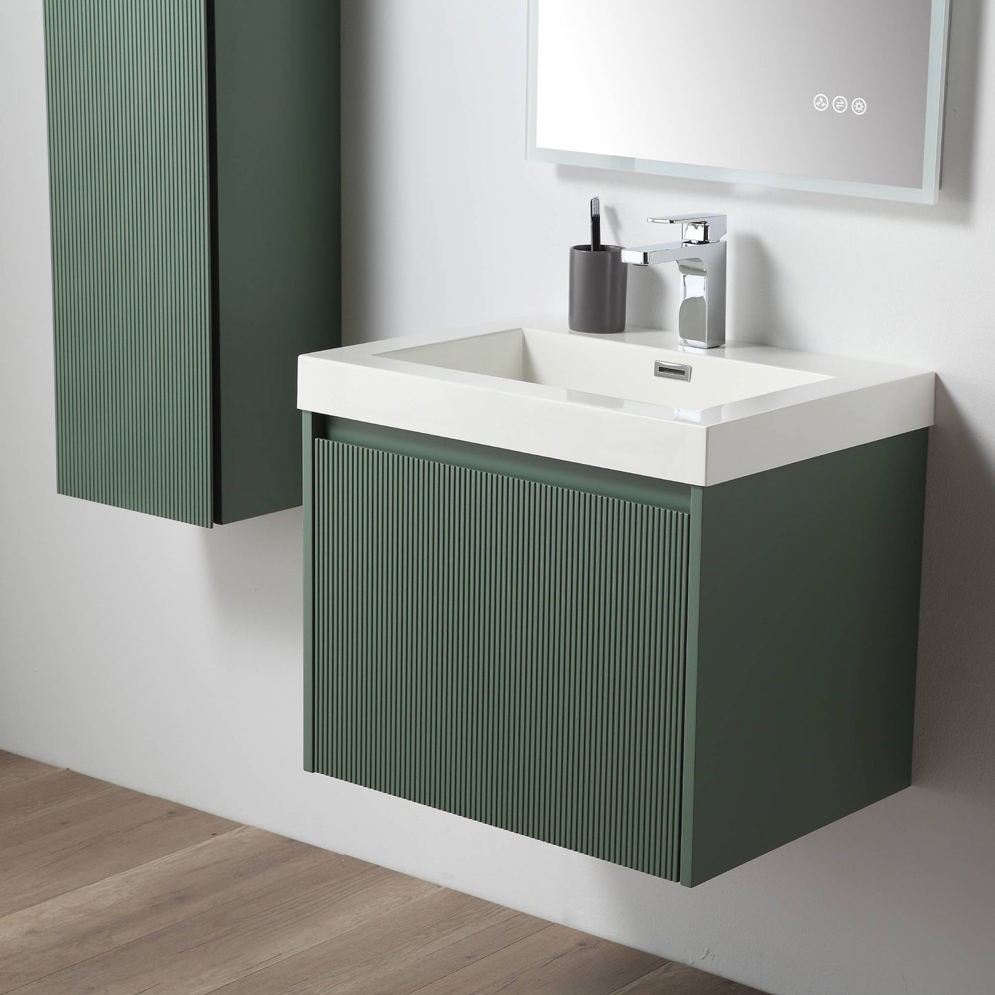 Blossom 028 24 27 A Blossom 24" Floating Bathroom Vanity with Sink - Aventurine Green 028 24 27 A