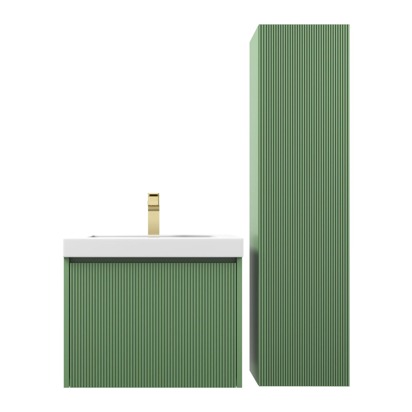 Blossom 028 24 27 A SC Blossom 24" Floating Bathroom Vanity with Sink & Side Cabinet - Aventurine Green 028 24 27 A SC