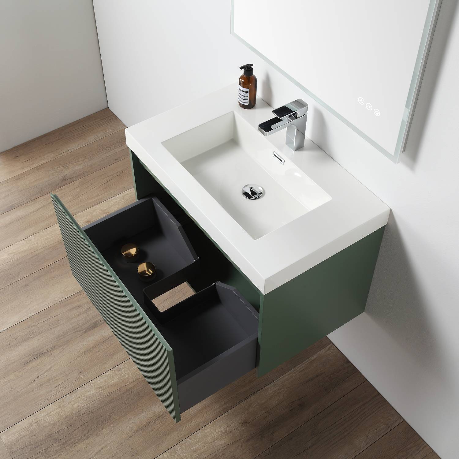 Blossom 028 30 27 A Blossom 30" Floating Bathroom Vanity with Sink - Aventurine Green 028 30 27 A