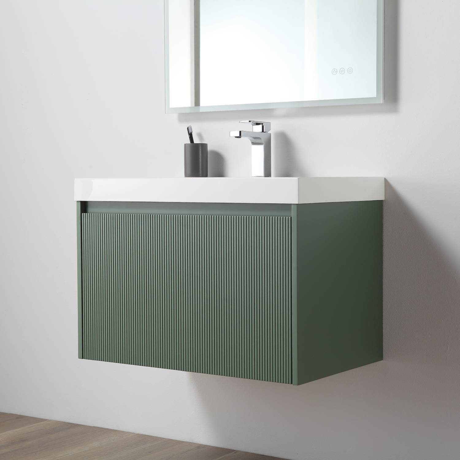 Blossom 028 30 27 A SC Blossom 30" Floating Bathroom Vanity with Sink & Side Cabinet - Aventurine Green 028 30 27 A SC