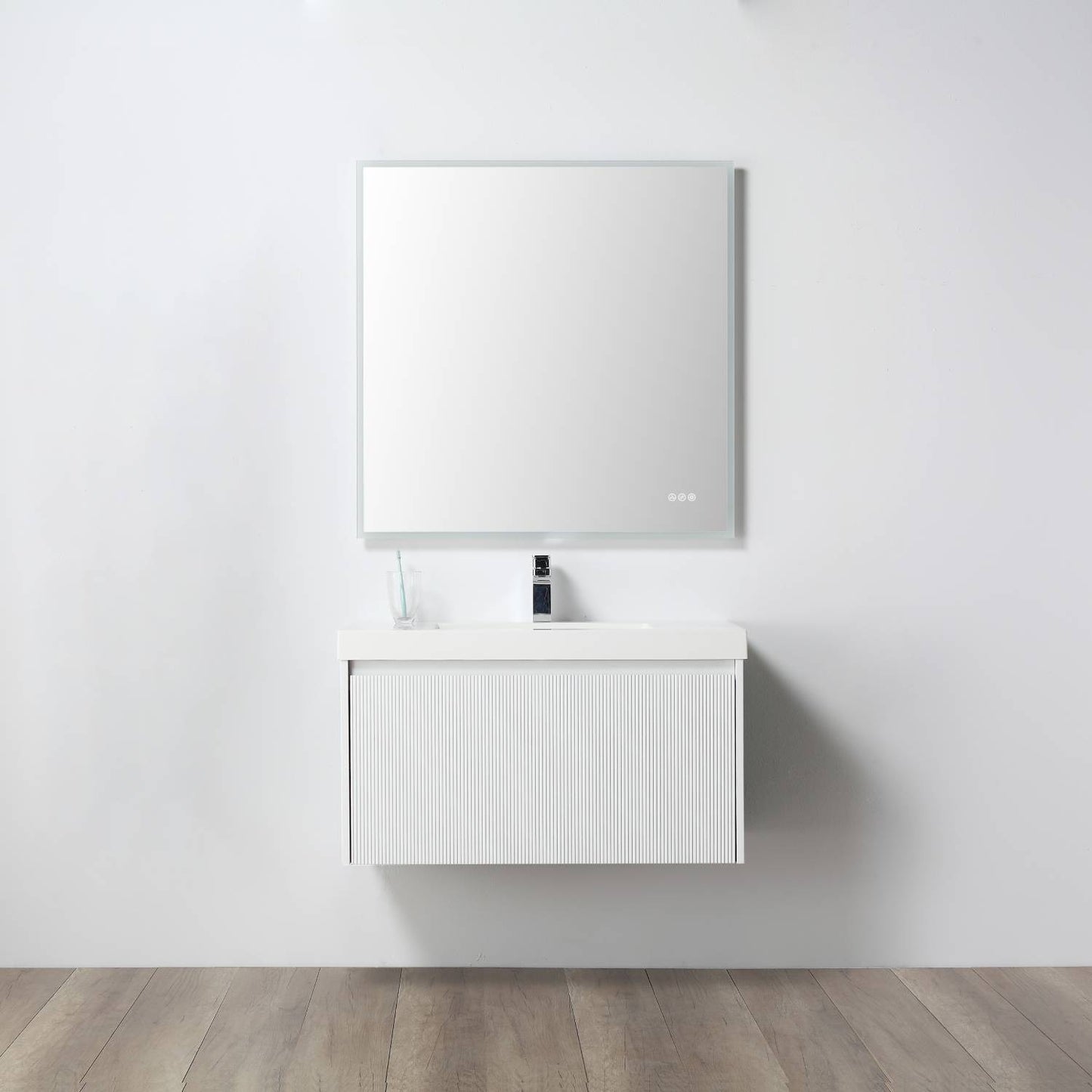 Blossom 028 36 01 A Blossom 36" Floating Bathroom Vanity with Sink - Matte White 028 36 01 A