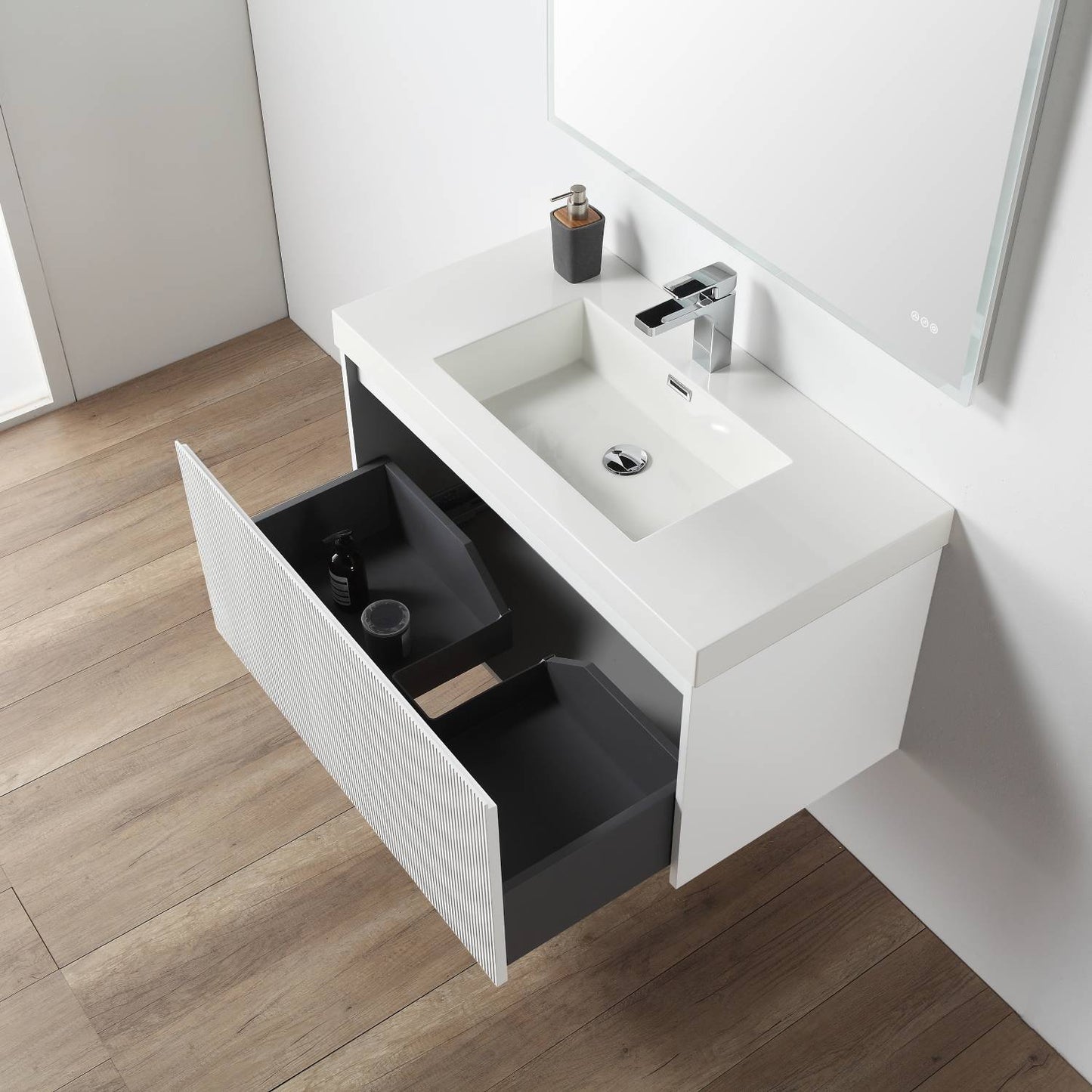 Blossom 028 36 01 A Blossom 36" Floating Bathroom Vanity with Sink - Matte White 028 36 01 A