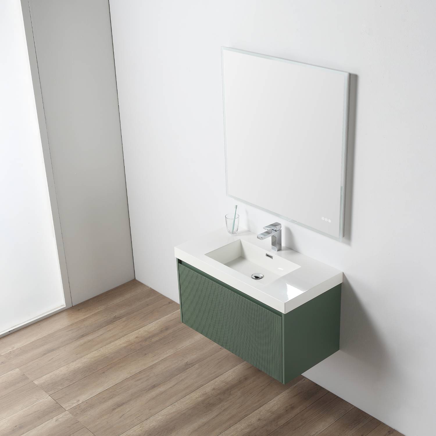 Blossom 028 36 27 A Blossom 36" Floating Bathroom Vanity with Sink - Aventurine Green 028 36 27 A